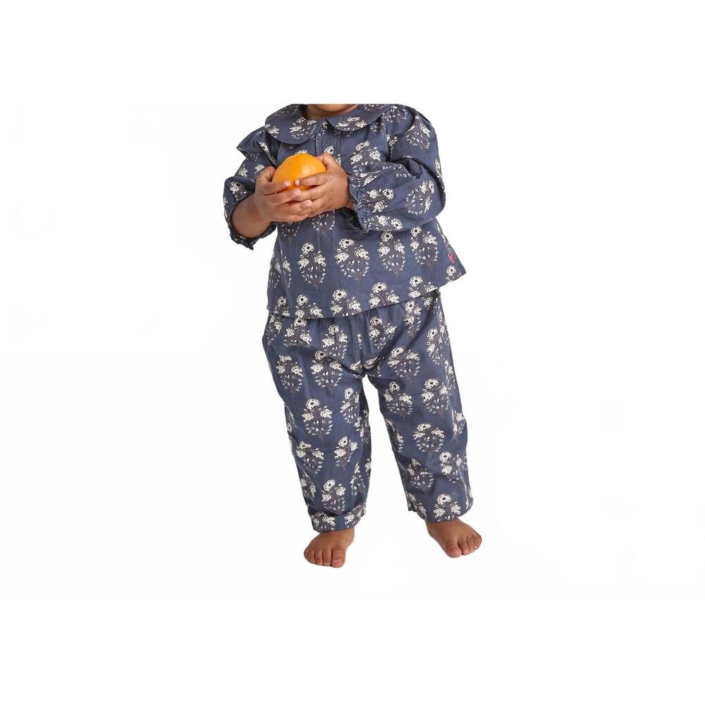 NEW PINK CHICKEN baby girls dawson 2-piece set in navy strawflower